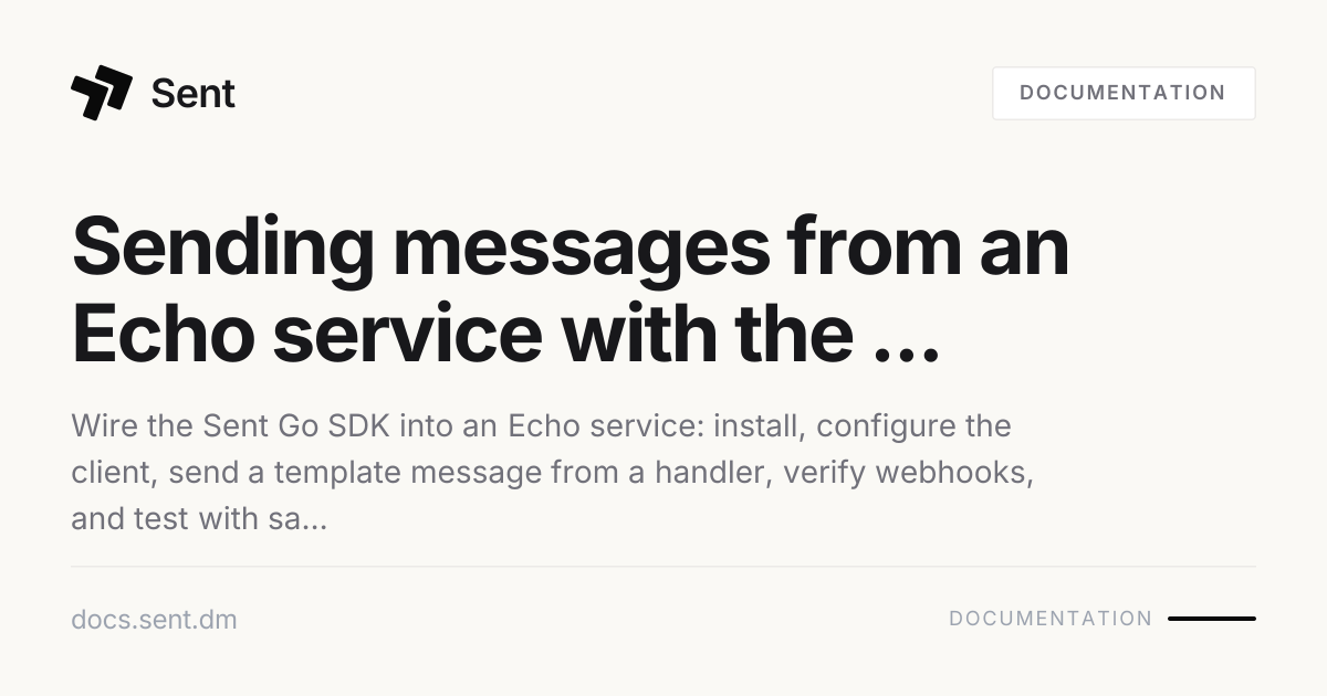 Echo Integration | Sent API Docs