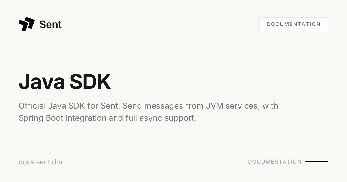 Java SDK | Sent API Docs