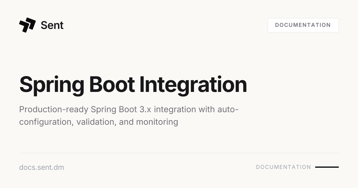 Spring Boot Integration | Sent API Docs