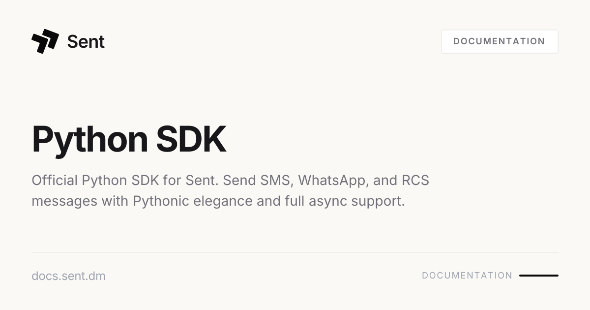 Python SDK | Sent API Docs