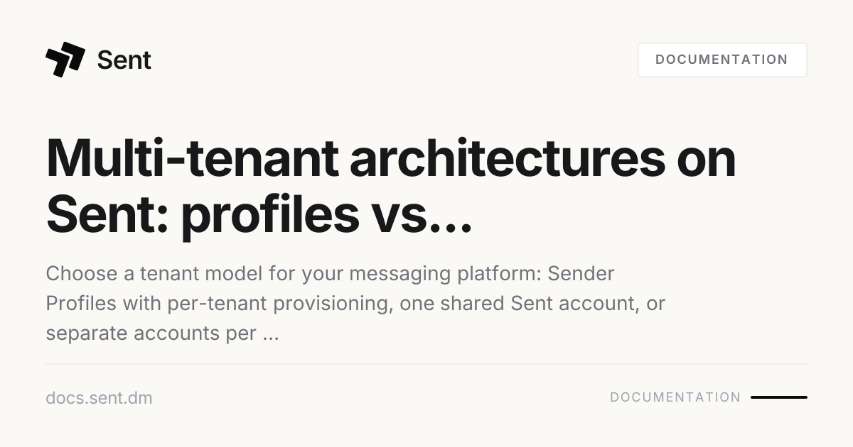 Multi-Tenant Architectures | Sent API Docs