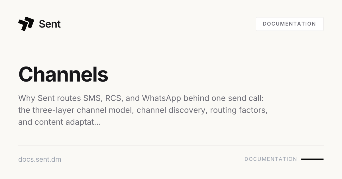Channels | Sent API Docs