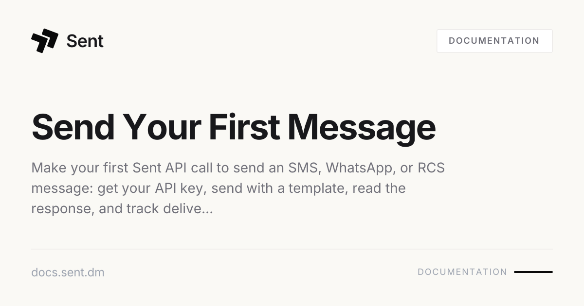 Send Your First Message | Sent API Docs