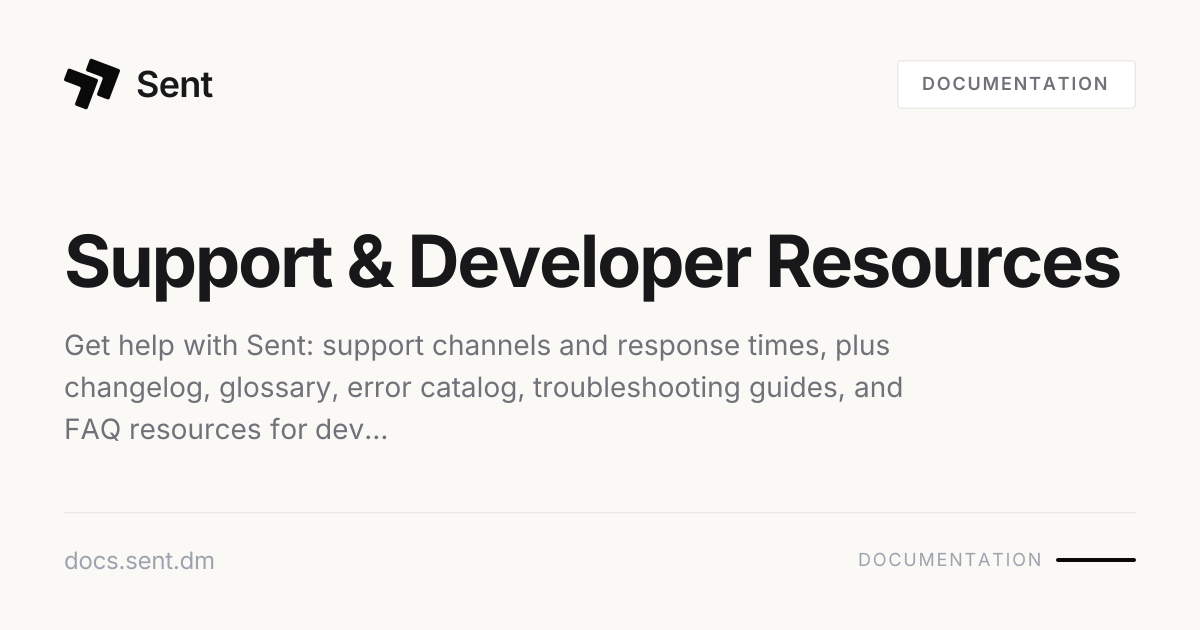 Support | Sent API Docs