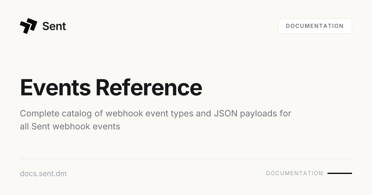 Events Reference | Sent API Docs